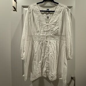 Old Navy White Long Sleeve Dress